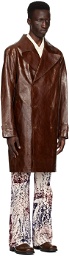 Séfr Brown Pancho Leather Coat