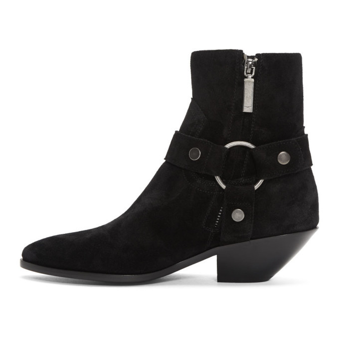 Saint Laurent Black Suede West Boots Saint Laurent