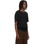 LEMAIRE Black Scoop-Neck T-shirt