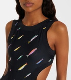 Staud Dolce cutout printed swimsuit