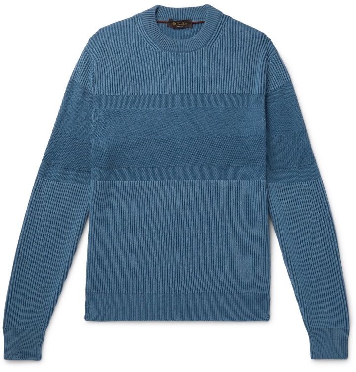 Photo: Loro Piana - Ribbed Cashmere Sweater - Blue