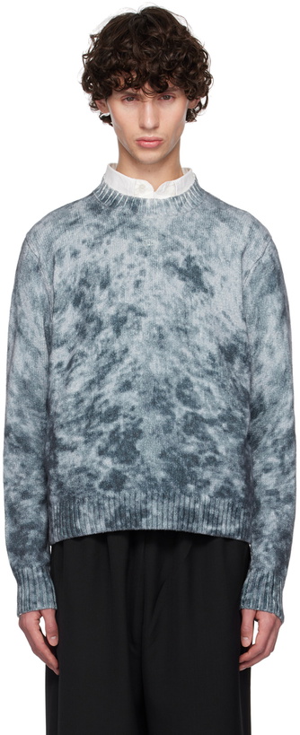 Photo: Acne Studios Navy & Blue Acid Print Sweater