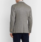 Boglioli - Slim-Fit Unstructured Double-Breasted Herringbone Linen Blazer - Blue