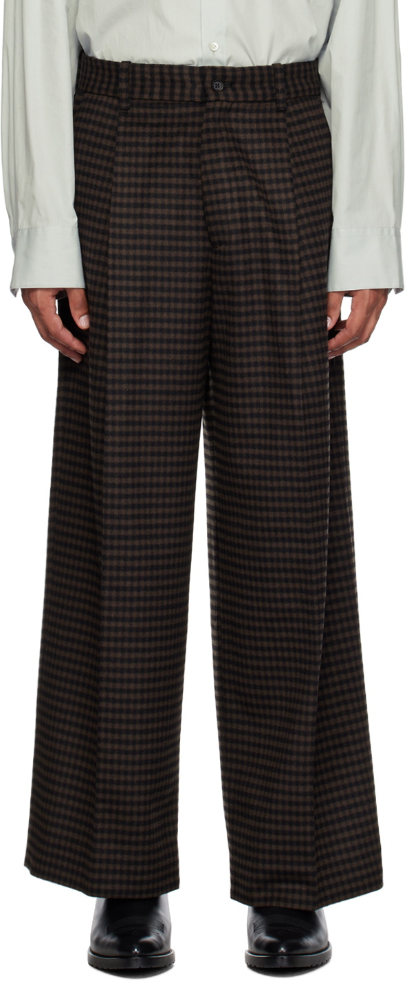 stein Brown & Black Check Trousers
