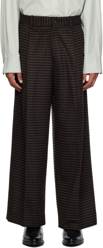 Photo: stein Brown & Black Check Trousers