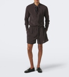 Saint Laurent Cassandre printed silk shorts