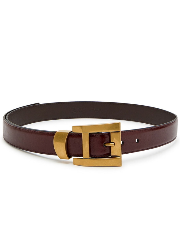 Photo: Versace Glossed Leather Belt Brown