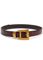 Versace Glossed Leather Belt Brown