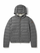 Moncler - Redessau Logo-Appliquéd Quilted Flannel Hooded Down Jacket - Gray