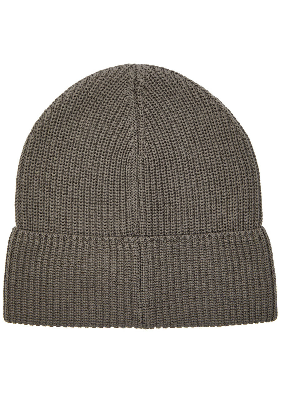 Moncler Logo-appliquéd Cotton Beanie - Grey - One Size Moncler