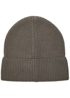 Moncler Logo-appliquéd Cotton Beanie - Grey - One Size