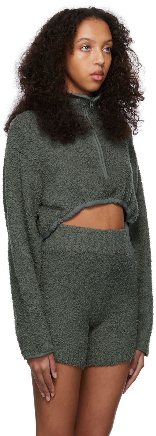 SKIMS Grey Cozy Knit Cropped Sweater