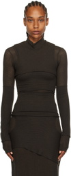 Eckhaus Latta Brown Paneled Turtleneck