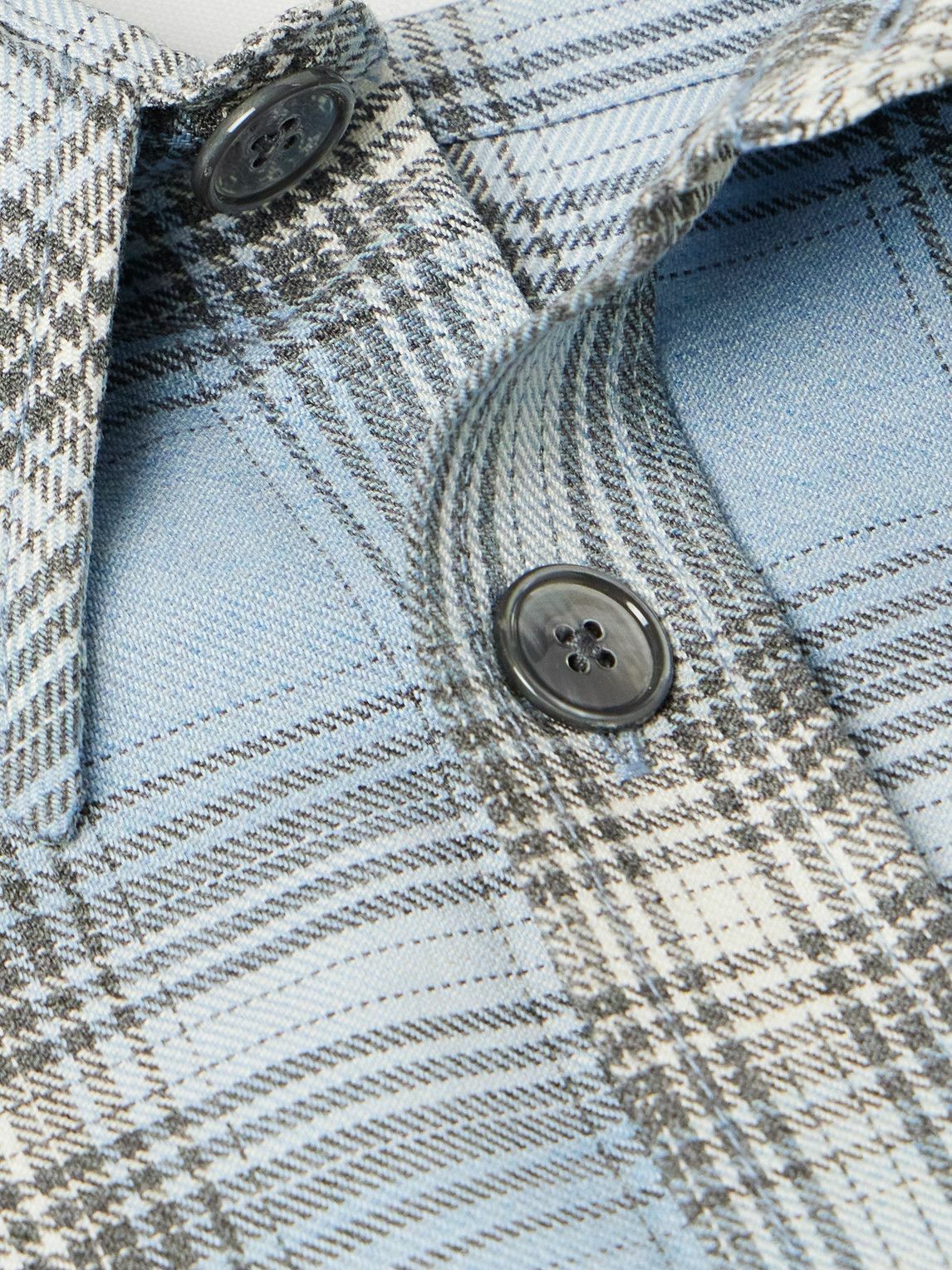 AMI PARIS - Checked Flannel Shirt - Blue AMI
