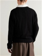 mfpen - Everyday Striped Organic Cotton-Blend Bouclé Sweater - Black