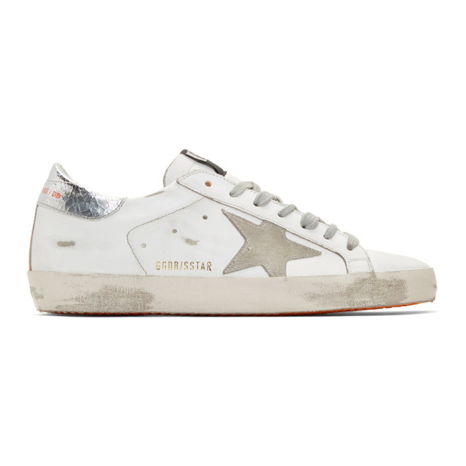 Photo: Golden Goose White and Orange Superstar Sneakers