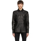 AMIRI Black Leather Shirt Jacket
