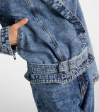 Alaïa Belted hooded denim jacket