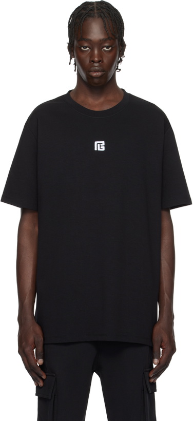 Photo: Balmain Black 'PB' Embroidered T-shirt