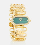 Fendi O'Lock Horizontal quartz watch with diamonds