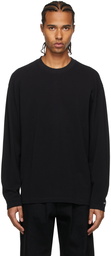 Noah Black Heavyweight Piqué Long Sleeve T-Shirt