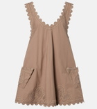 Juliet Dunn Embroidered cotton minidress