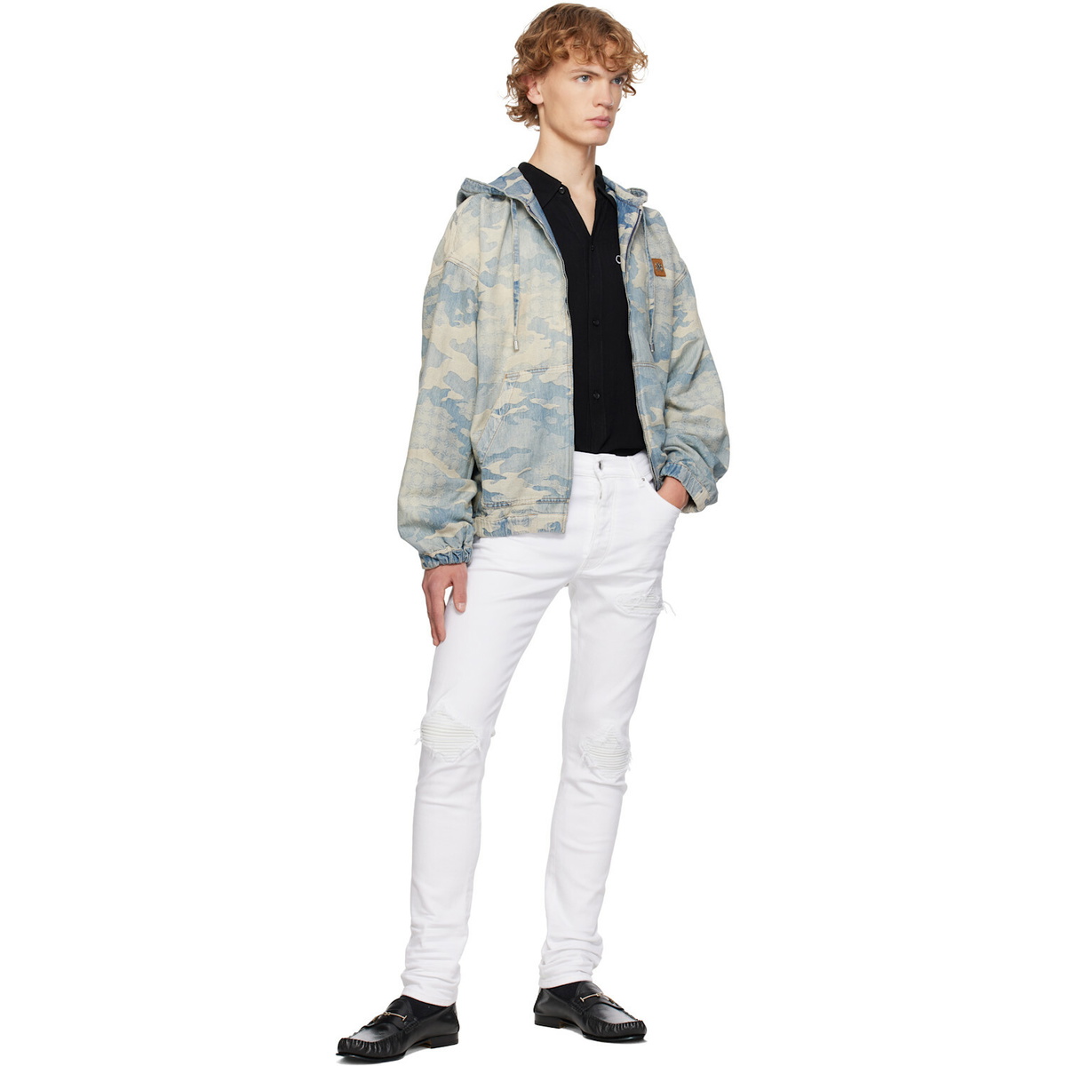 AMIRI Blue Camo Jacquard Denim Jacket