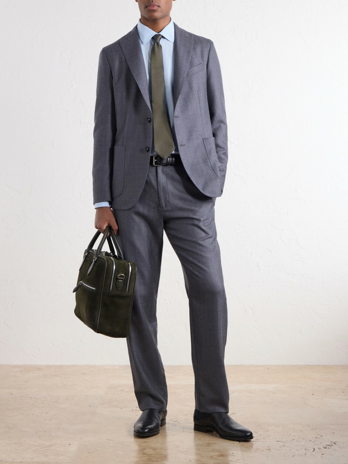 Berluti - F088 Leather-Trimmed Suede Briefcase