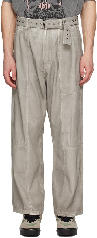 Photo: Izzue Gray Belted Trousers