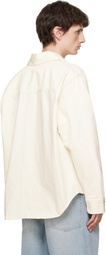 AMI Paris White Cotton Knitted 'Ami de Coeur' Overshirt