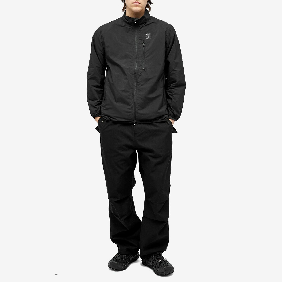 South2 West8 Men's Packable Nylon Typewriter Jacket in Black