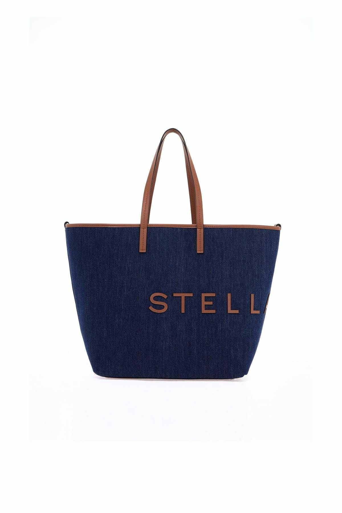 【STELLA McCARTNEY】Denim Tote Bag With Logo Branding STELLA McCARTNEY denim tote bag with logo branding Blue