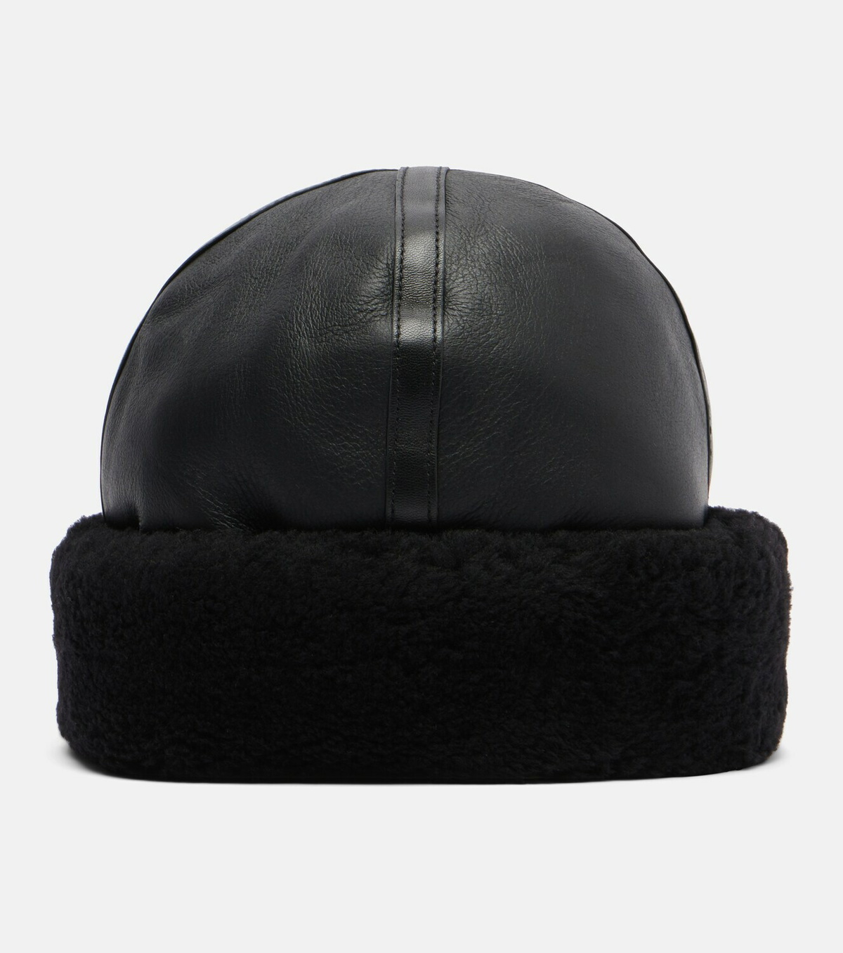 Toteme Shearling-trimmed leather hat