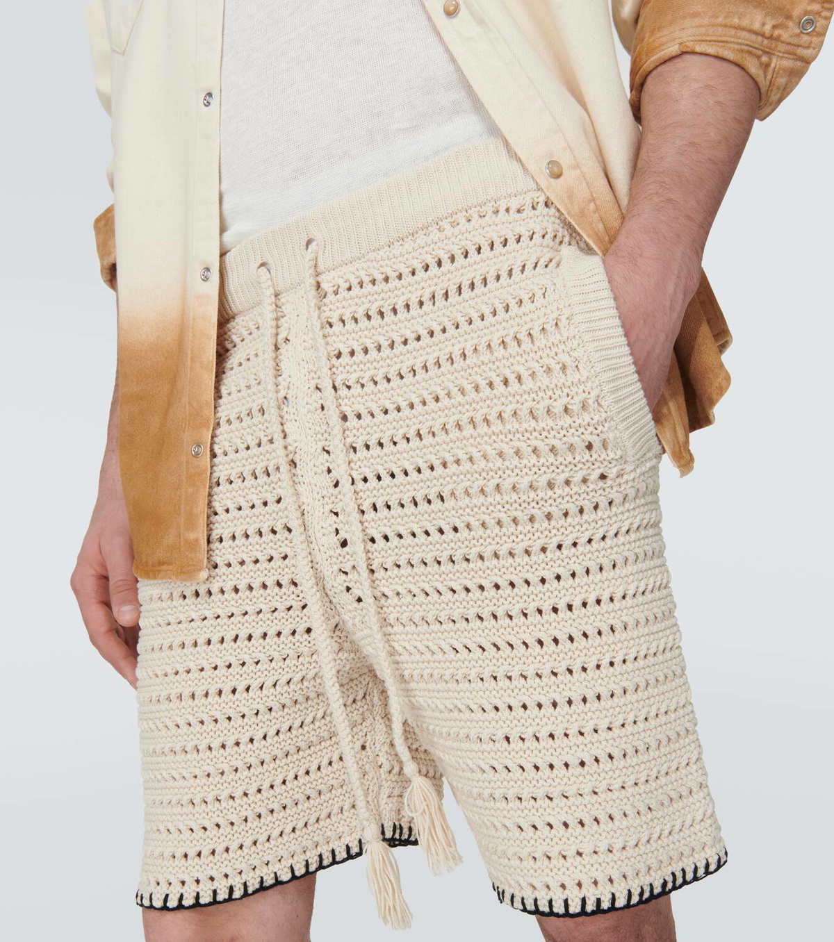 Alanui Rete crochet cotton-blend shorts