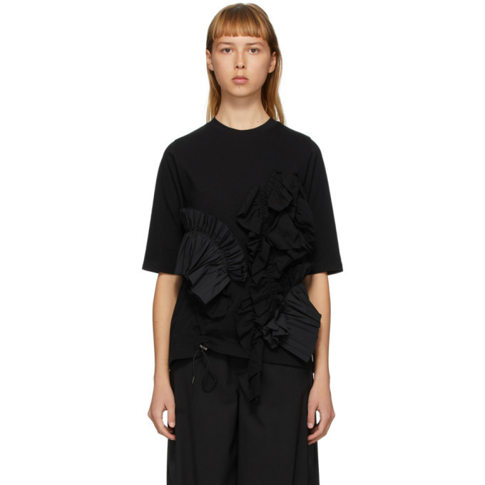 Photo: Enfold Black Soft Decorative Pleated T-Shirt