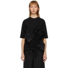 Enfold Black Soft Decorative Pleated T-Shirt
