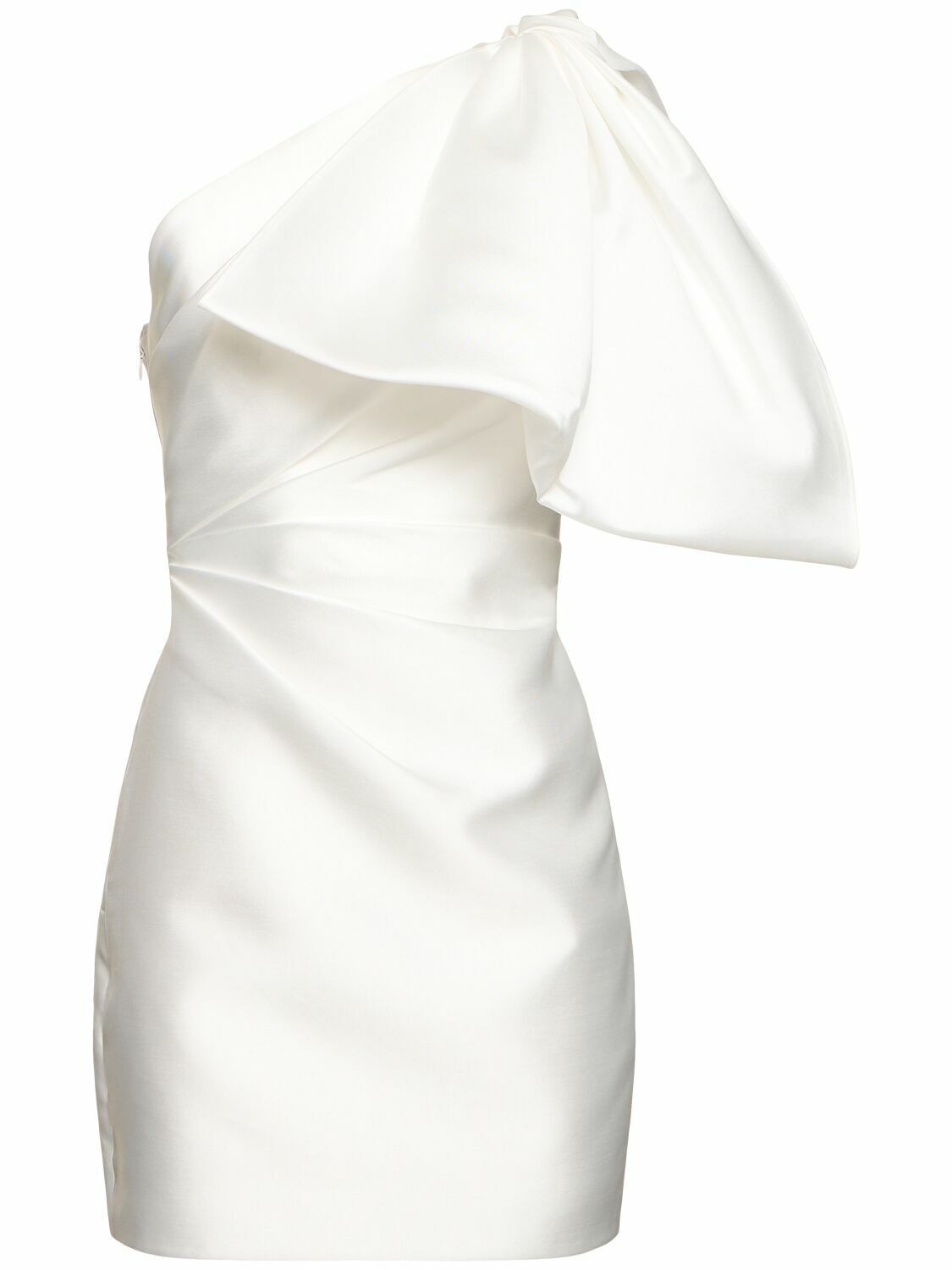 SOLACE LONDON Marcela One-shoulder Twill Mini Dress Solace
