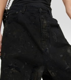 Balenciaga Distressed wide-leg denim jeans