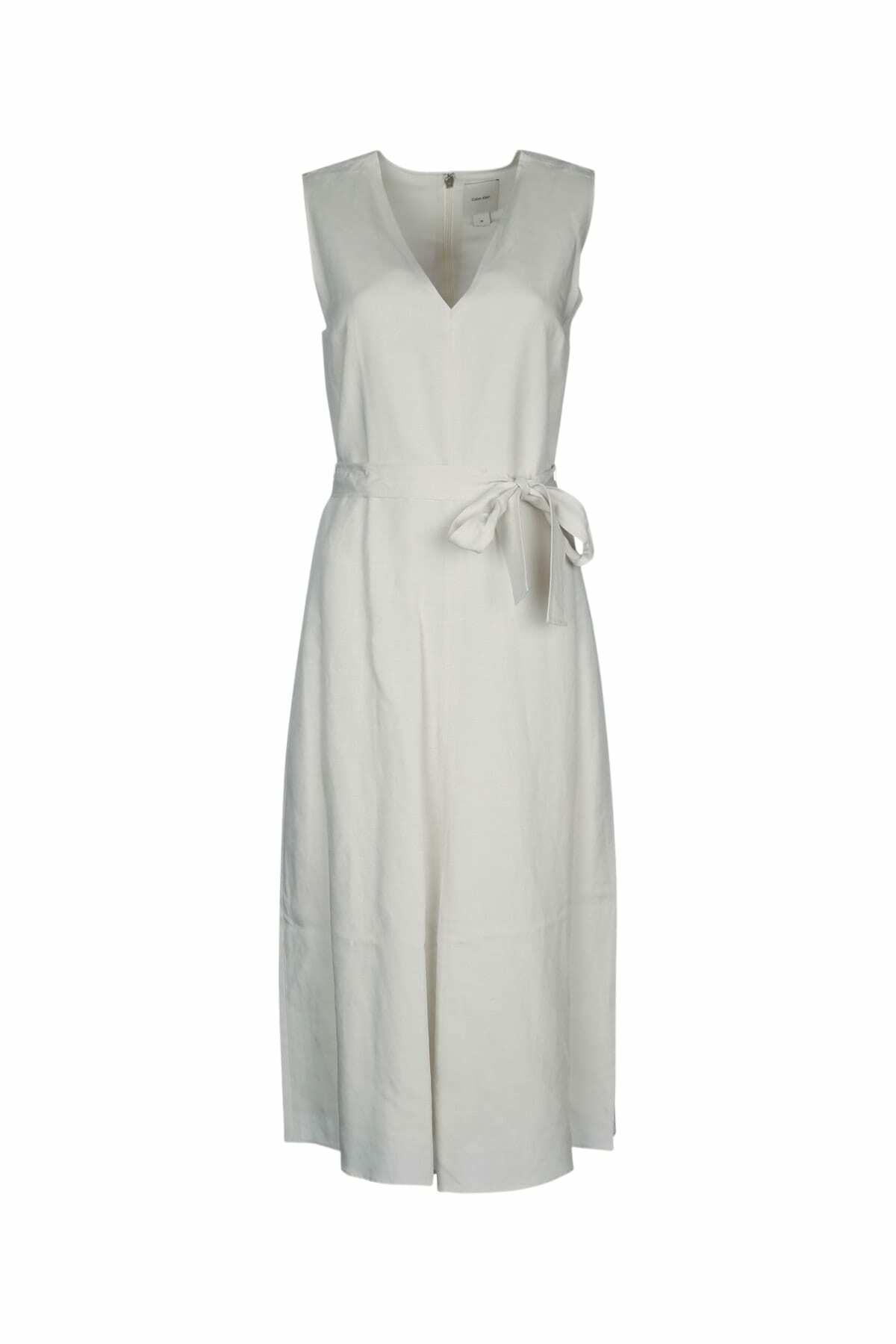 Calvin Klein Linen Blend Ns V Neck Dress Calvin Klein