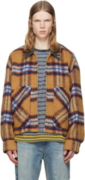We11done Tan Camel Check Pattern Jacket