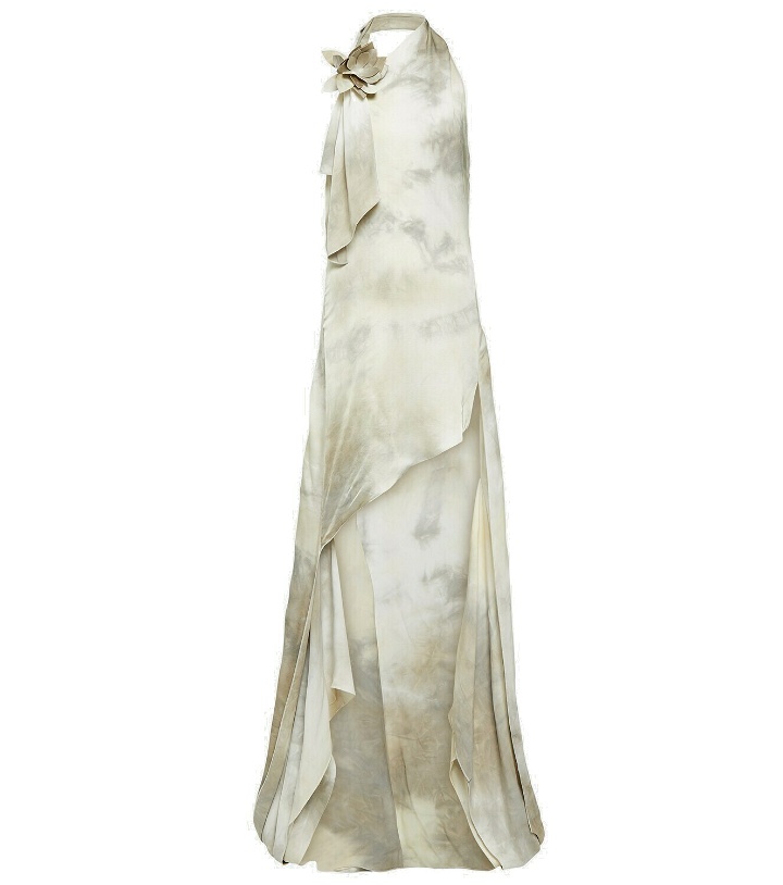 Photo: Coperni Floral-appliqué asymmetric gown