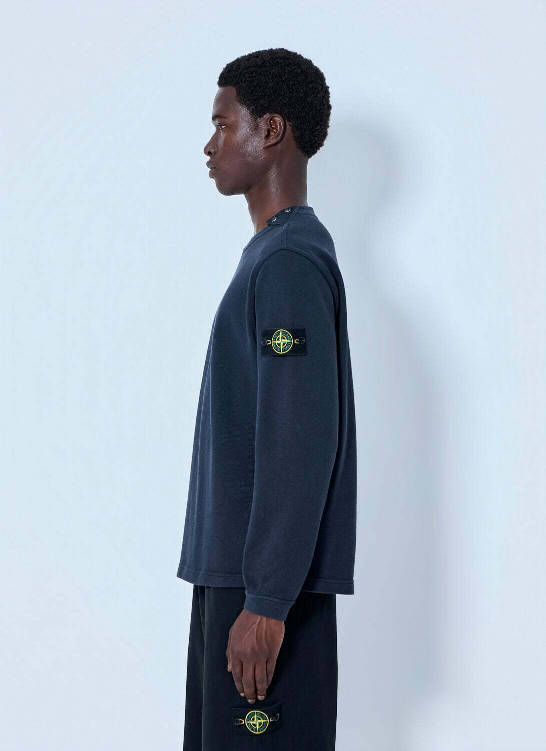 Stone Island Crewneck Sweatshirt with Sleeve Logo Patch