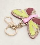 Gucci GG leather-trimmed coated canvas bag charm