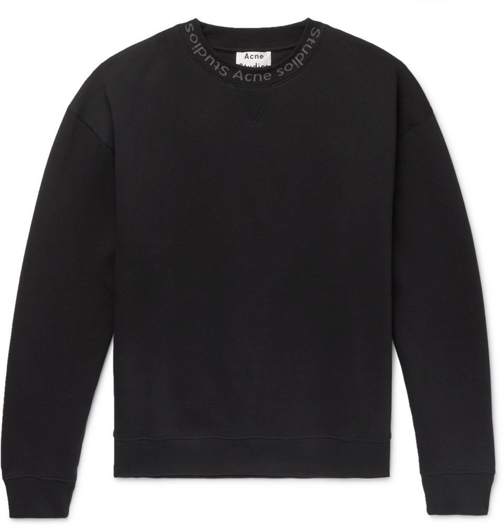 Photo: Acne Studios - Flogho Logo-Print Fleece-Back Cotton-Jersey Sweatshirt - Men - Black