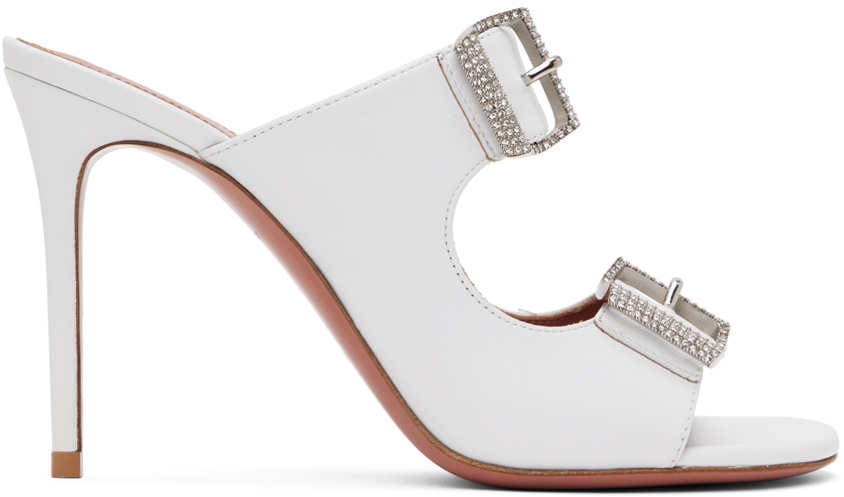【関税込み】Amina Muaddi ホワイト Millie ヒールサンダル Amina Muaddi White Millie Heeled Sandals Amina Muaddi