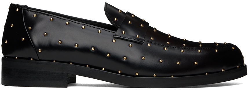 Ernest W. Baker SSENSE Exclusive Black Studded Leather Loafers Ernest W.  Baker