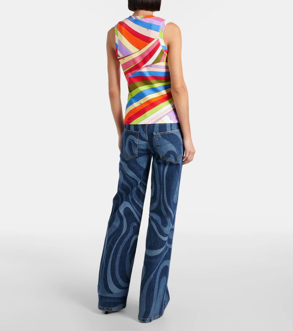 Pucci Iride ribbed-knit cotton tank top Emilio Pucci