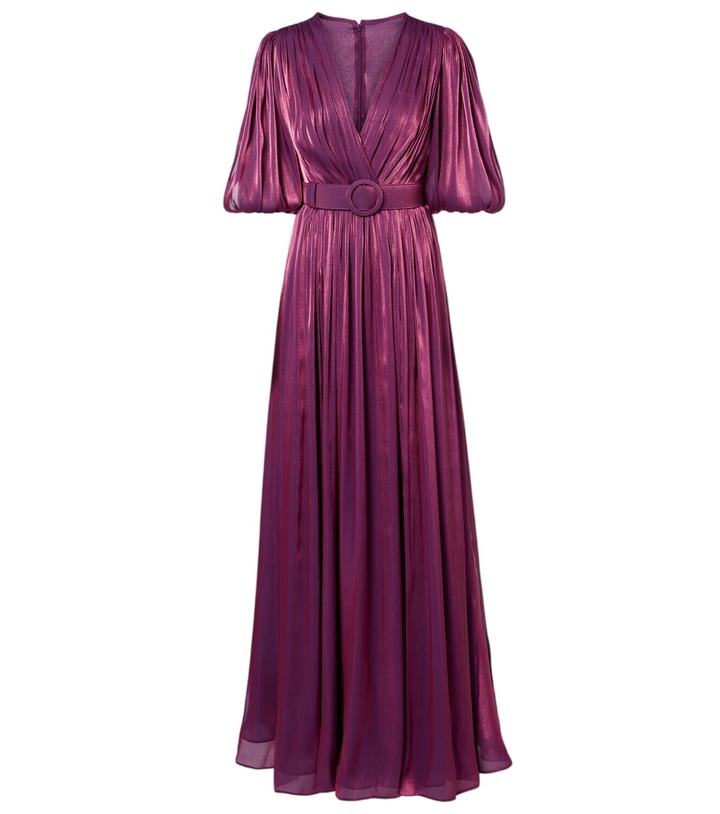 Photo: Costarellos Brennie belted georgette gown
