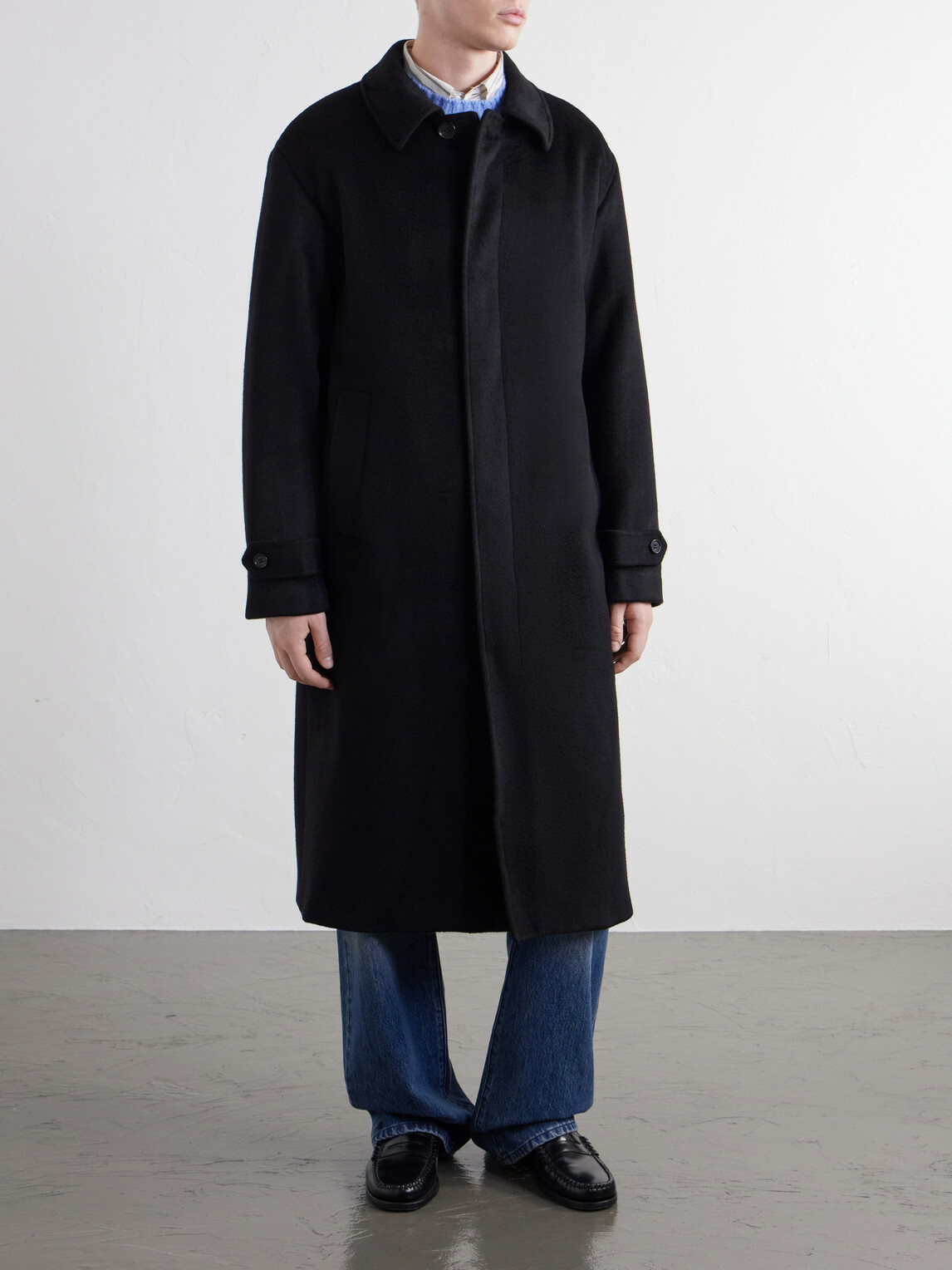 NN07 - Gibson 80040 Brushed Woven Wool-Blend Coat - Black