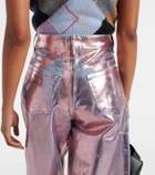 Ganni Metallic barrel-leg jeans